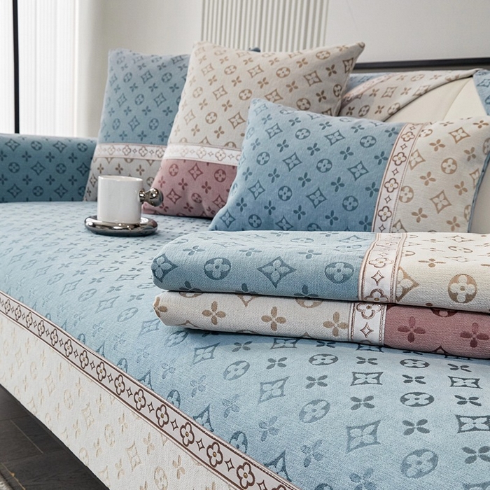 91家纺网 家纺一手货源 找家纺 （总）峻杨 2025新款柔软亲肤雪尼尔沙发垫耐用耐磨防滑四季可用可机洗水洗定制尺寸请联系客服-香氛世家