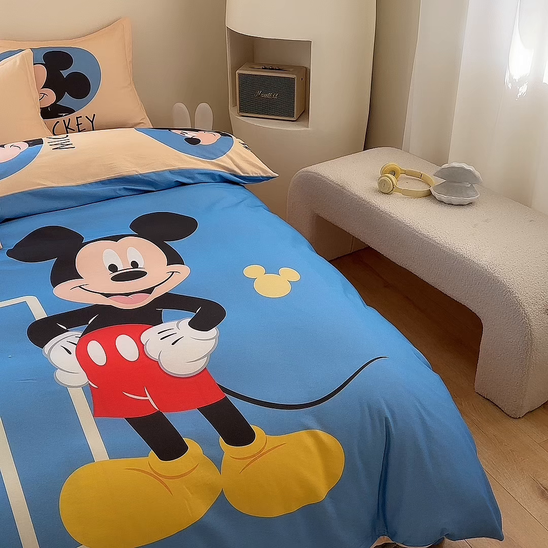 91家纺网 家纺一手货源 找家纺 眷恋家纺 2025秋冬加厚全棉生态磨毛卡通三件套四件套 少年奇奇