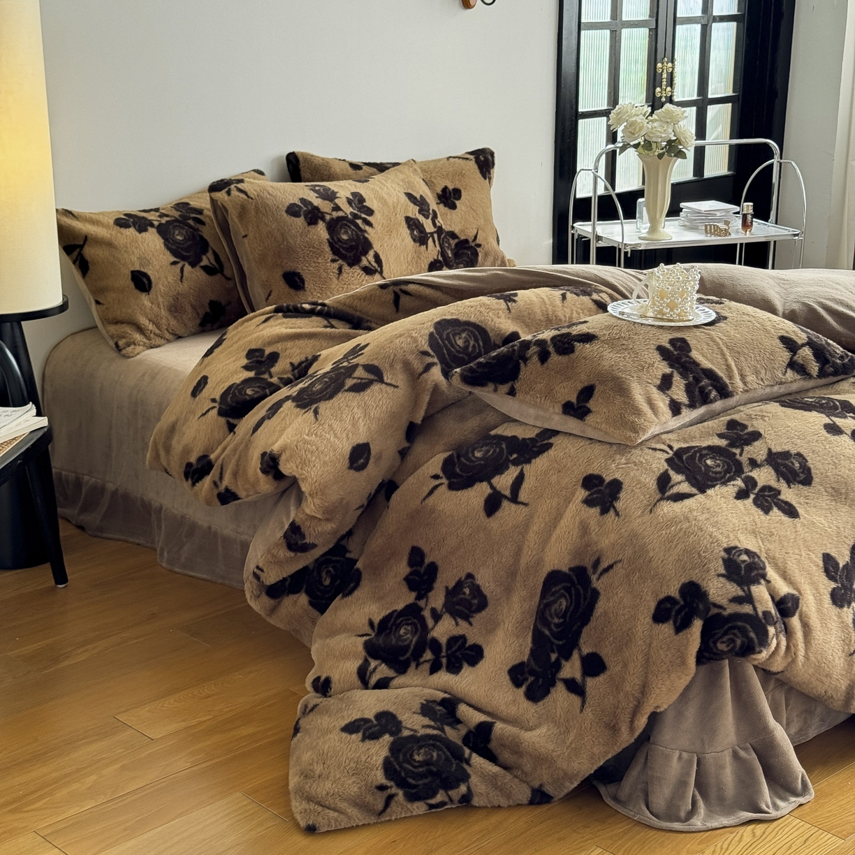 91家纺网 家纺一手货源 找家纺 新印象 2025新款美拉德系列兔毛绒保暖四件套 黛茜