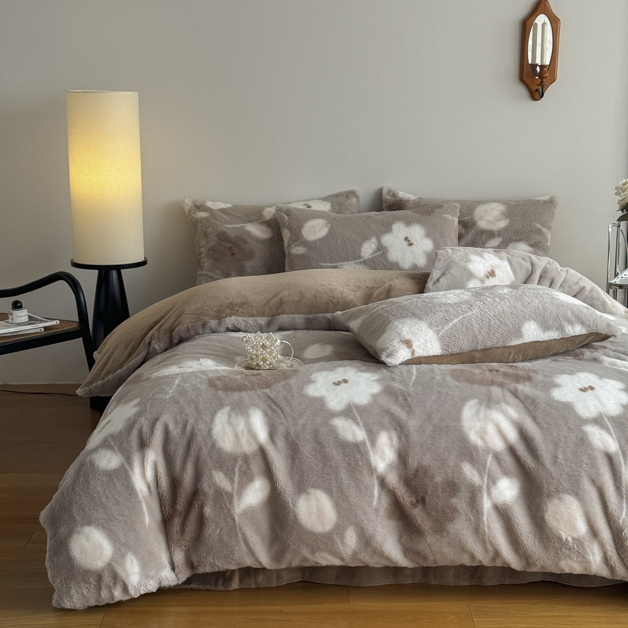 91家纺网 家纺一手货源 找家纺 新印象 2025新款美拉德系列兔毛绒保暖四件套 芙微