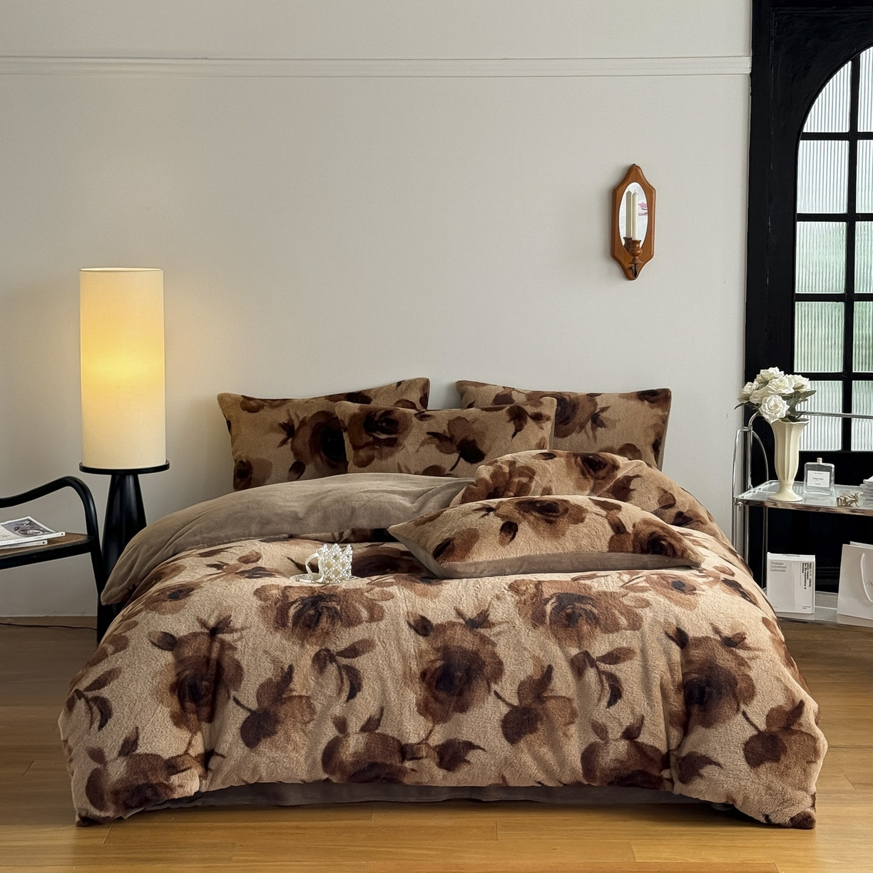 新印象 2025新款美拉德系列兔毛绒保暖四件套 花优