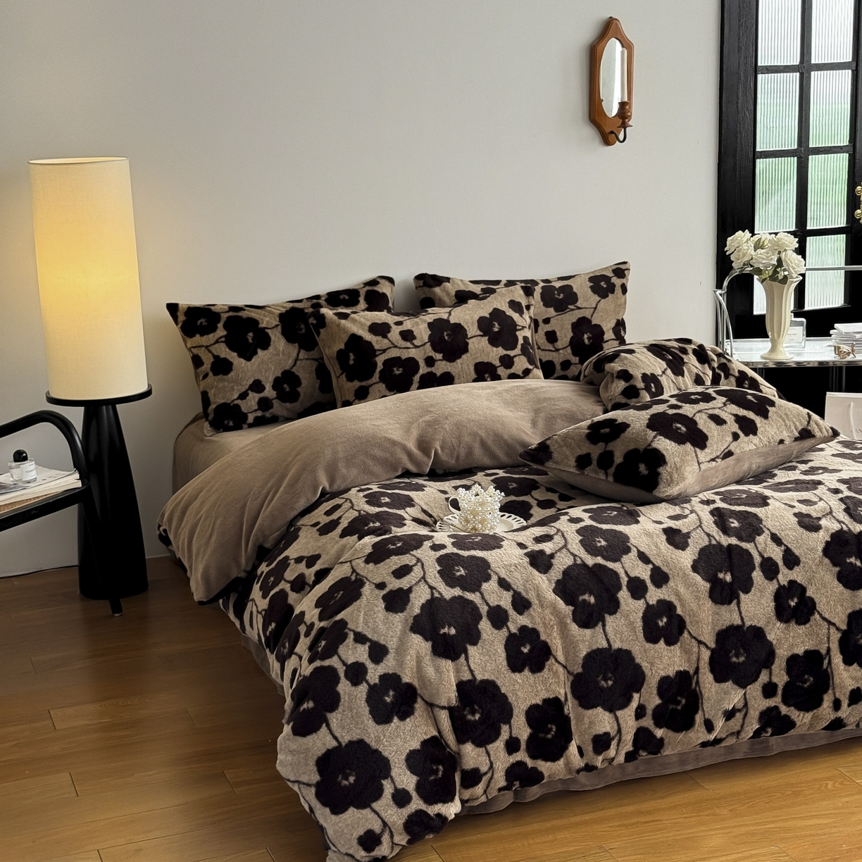 91家纺网 家纺一手货源 找家纺 新印象 2025新款美拉德系列兔毛绒保暖四件套 曼苏