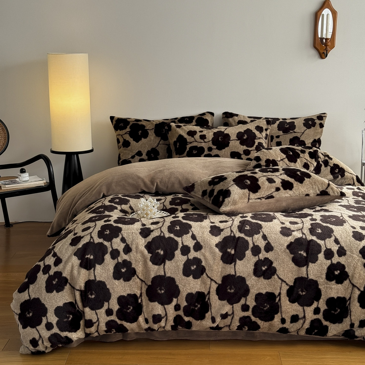 91家纺网 家纺一手货源 找家纺 新印象 2025新款美拉德系列兔毛绒保暖四件套 曼苏