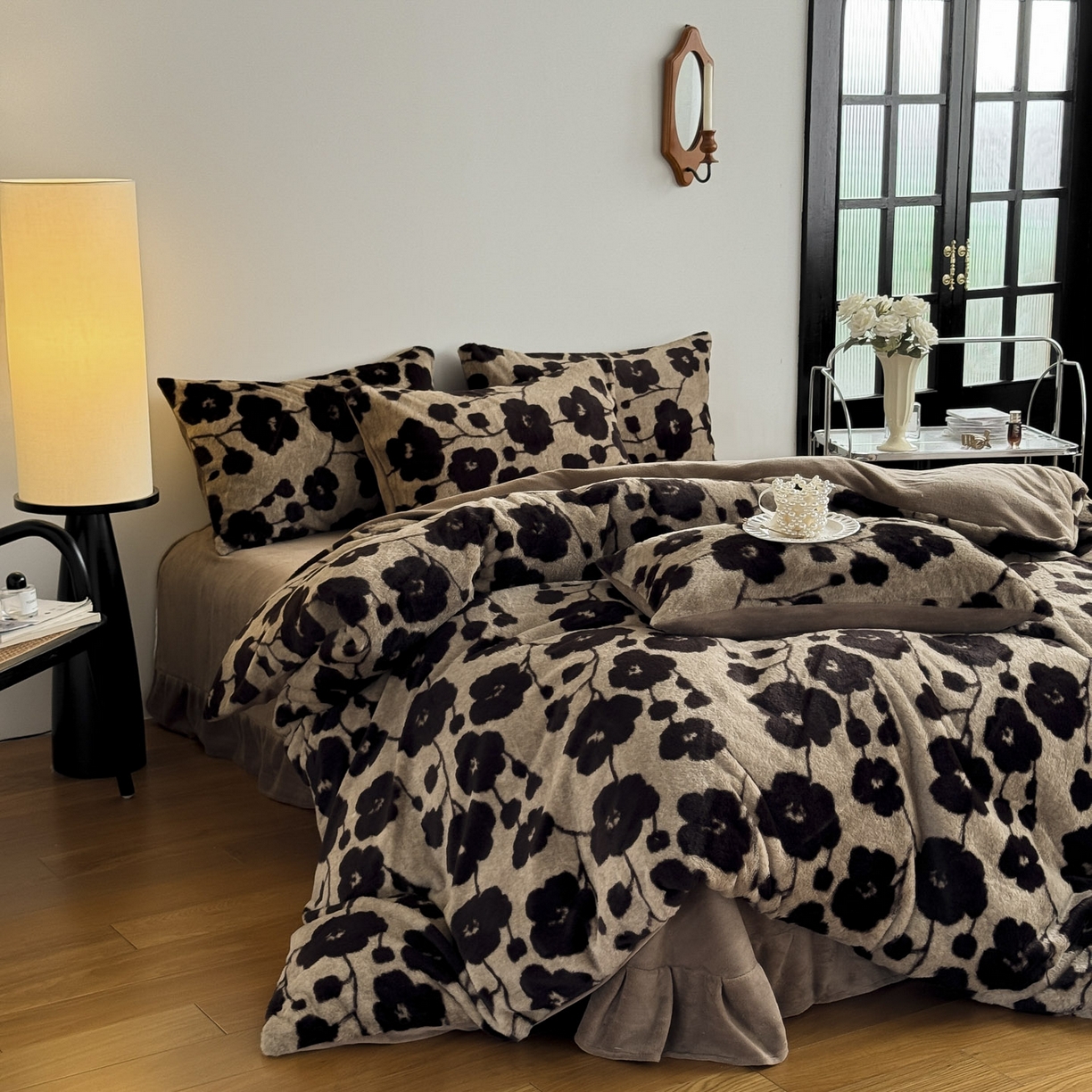 91家纺网 家纺一手货源 找家纺 新印象 2025新款美拉德系列兔毛绒保暖四件套 曼苏