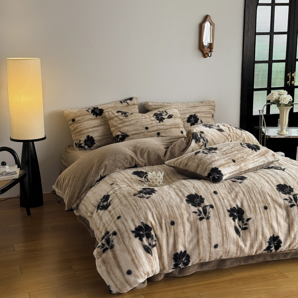 91家纺网 家纺一手货源 找家纺 新印象 2025新款美拉德系列兔毛绒保暖四件套 蔓朵