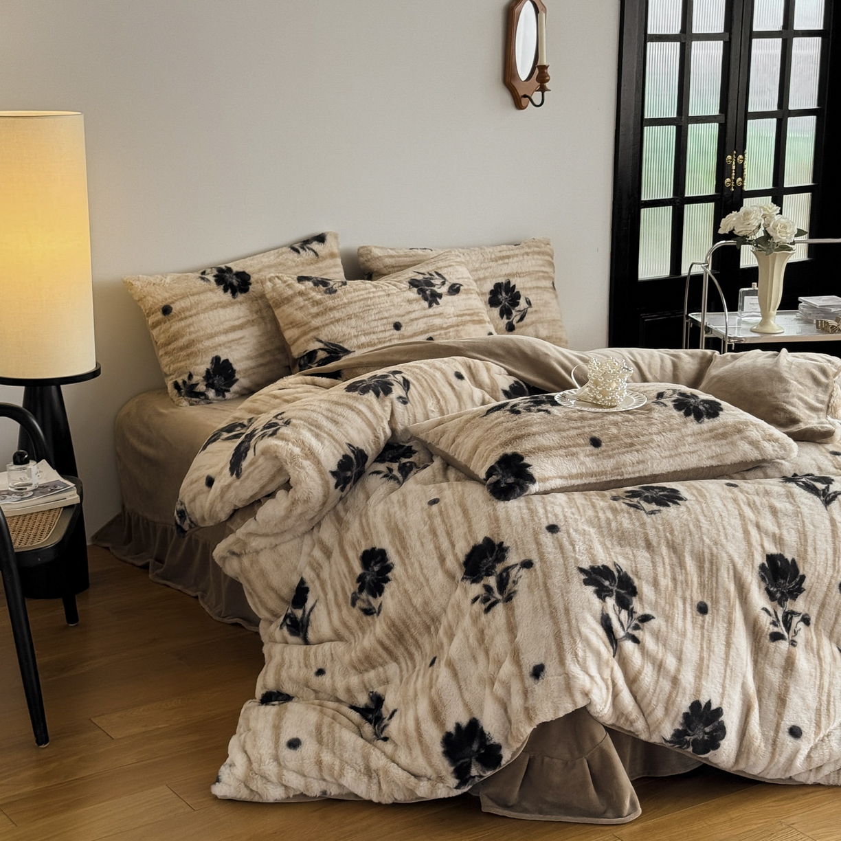 91家纺网 家纺一手货源 找家纺 新印象 2025新款美拉德系列兔毛绒保暖四件套 蔓朵