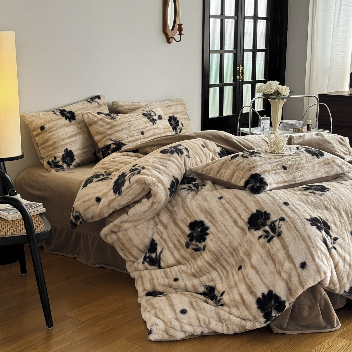 91家纺网 家纺一手货源 找家纺 新印象 2025新款美拉德系列兔毛绒保暖四件套 蔓朵