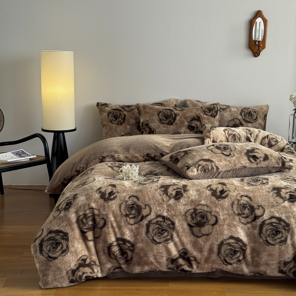 91家纺网 家纺一手货源 找家纺 新印象 2025新款美拉德系列兔毛绒保暖四件套 梦露