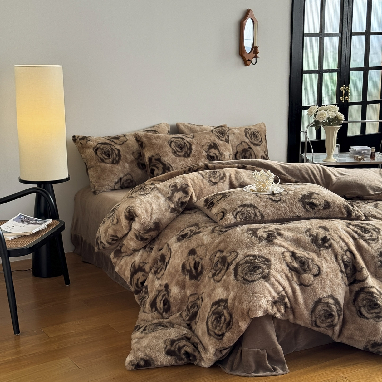 91家纺网 家纺一手货源 找家纺 新印象 2025新款美拉德系列兔毛绒保暖四件套 梦露