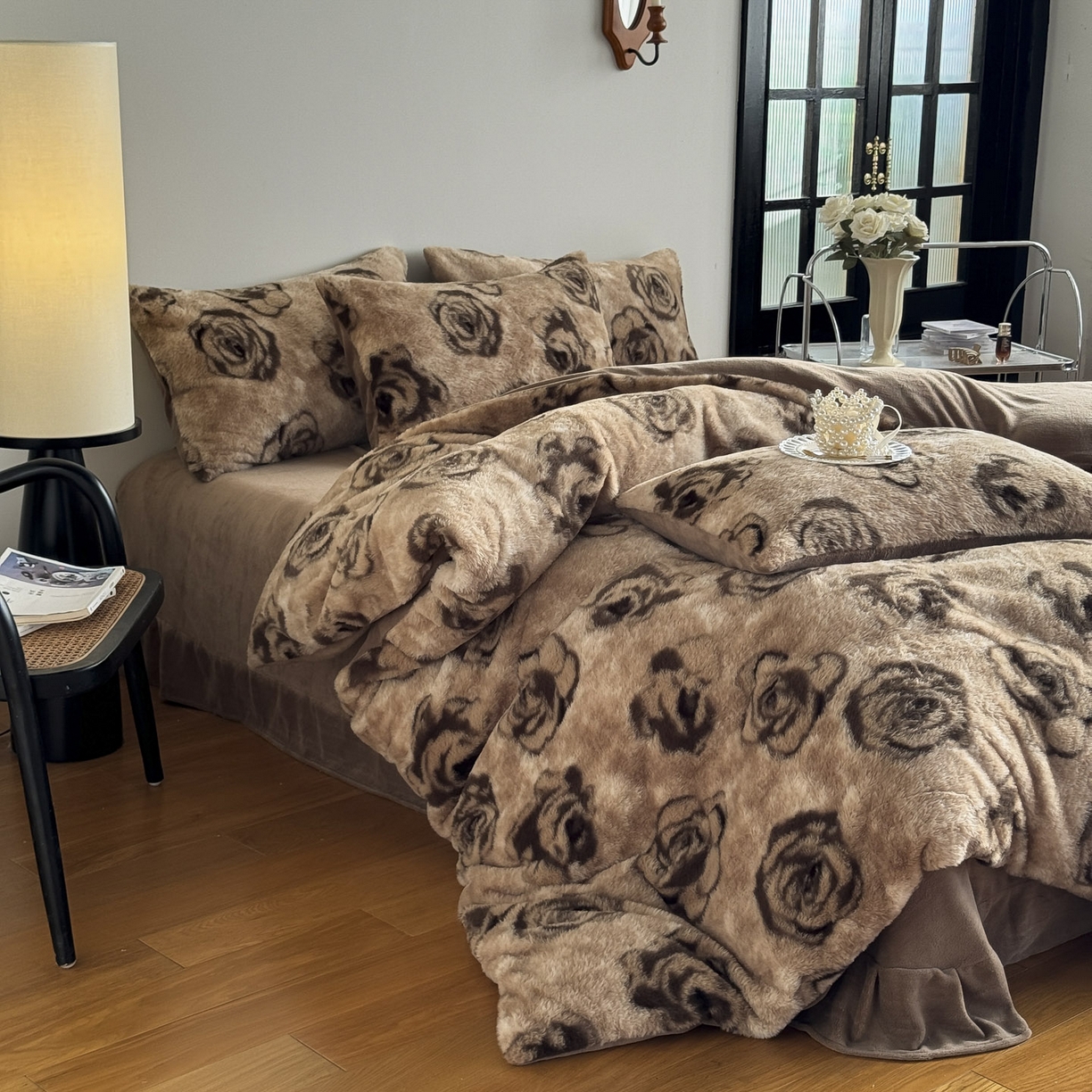 91家纺网 家纺一手货源 找家纺 新印象 2025新款美拉德系列兔毛绒保暖四件套 梦露