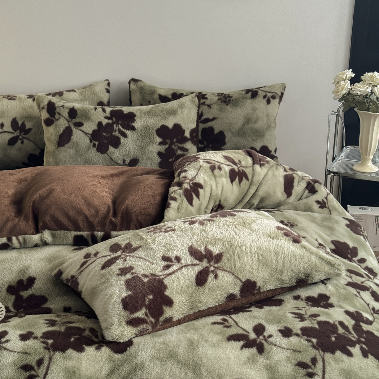 91家纺网 家纺一手货源 找家纺 新印象 2025新款美拉德系列兔毛绒保暖四件套 莫兰朵