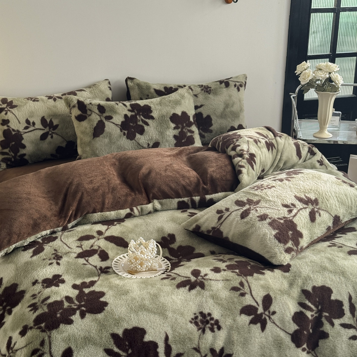 91家纺网 家纺一手货源 找家纺 新印象 2025新款美拉德系列兔毛绒保暖四件套 莫兰朵