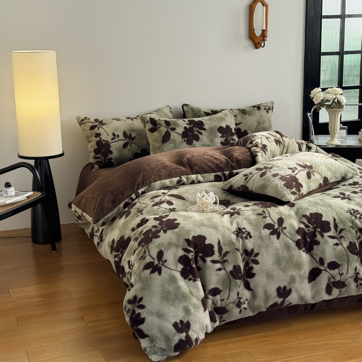 91家纺网 家纺一手货源 找家纺 新印象 2025新款美拉德系列兔毛绒保暖四件套 莫兰朵