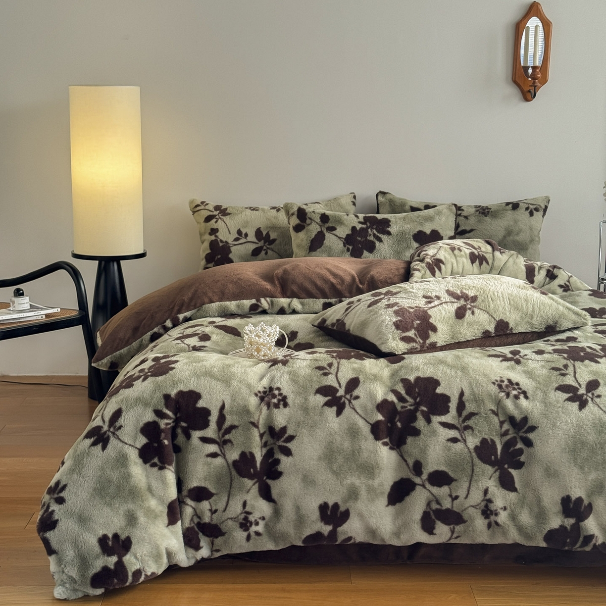 91家纺网 家纺一手货源 找家纺 新印象 2025新款美拉德系列兔毛绒保暖四件套 莫兰朵