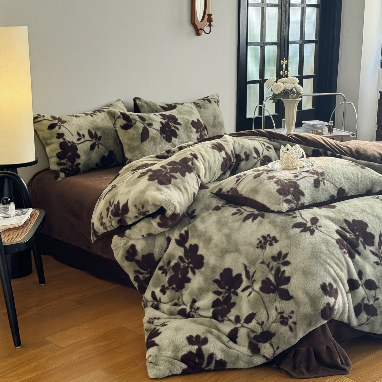 91家纺网 家纺一手货源 找家纺 新印象 2025新款美拉德系列兔毛绒保暖四件套 莫兰朵