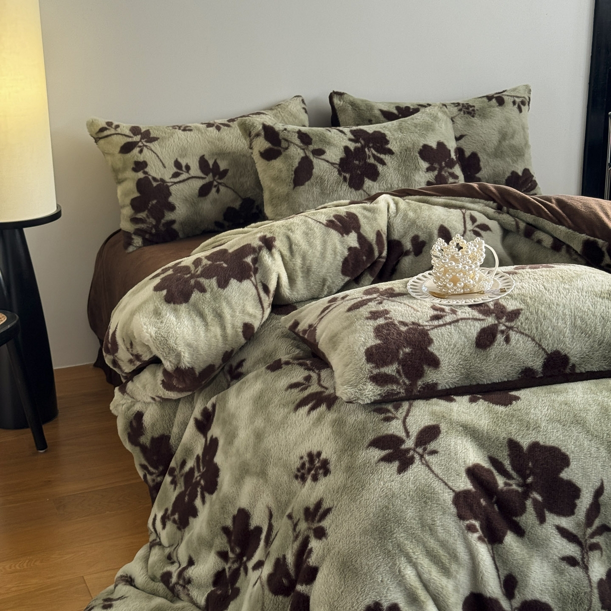 91家纺网 家纺一手货源 找家纺 新印象 2025新款美拉德系列兔毛绒保暖四件套 莫兰朵