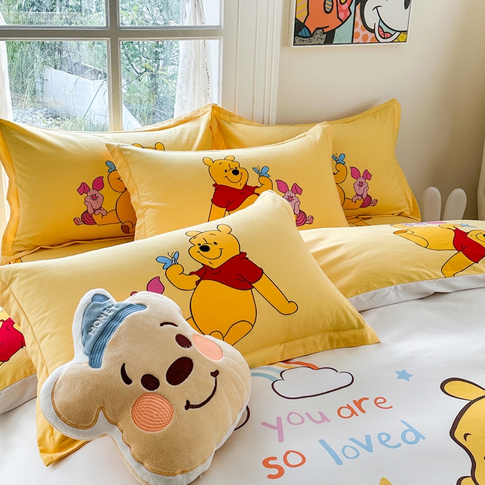 91家纺网 家纺一手货源 找家纺 眷恋家纺 2025秋冬加厚全棉生态磨毛卡通三件套四件套 幸福常伴