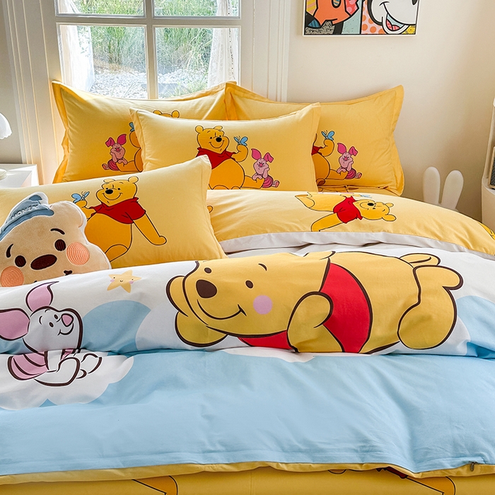 91家纺网 家纺一手货源 找家纺 眷恋家纺 2025秋冬加厚全棉生态磨毛卡通三件套四件套 幸福常伴