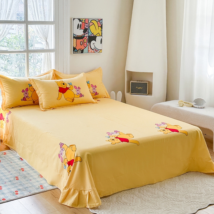 91家纺网 家纺一手货源 找家纺 眷恋家纺 2025秋冬加厚全棉生态磨毛卡通三件套四件套 幸福常伴