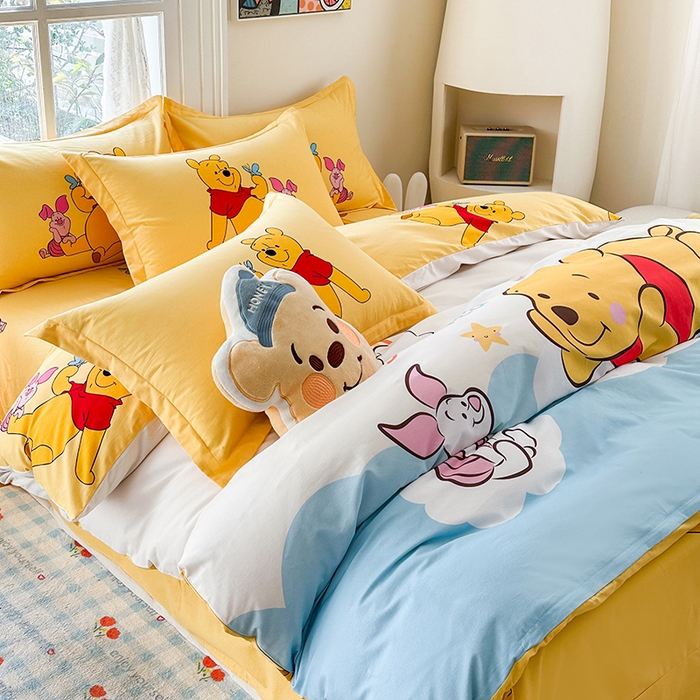 91家纺网 家纺一手货源 找家纺 眷恋家纺 2025秋冬加厚全棉生态磨毛卡通三件套四件套 幸福常伴