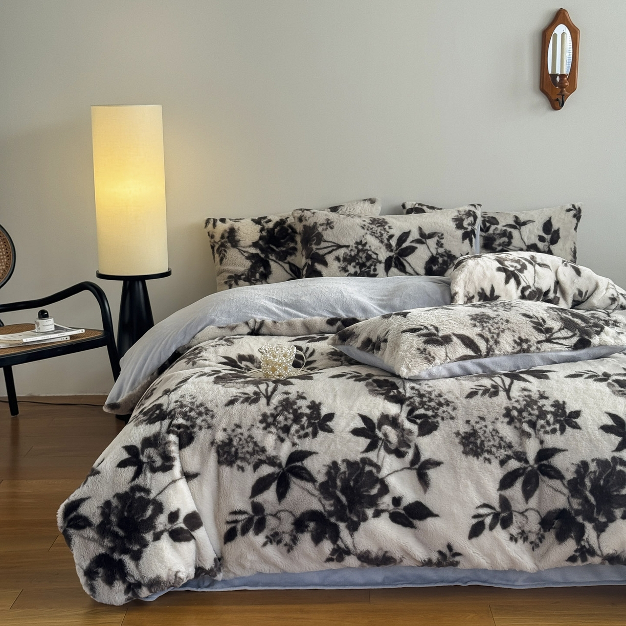 91家纺网 家纺一手货源 找家纺 新印象 2025新款美拉德系列兔毛绒保暖四件套 奢香之都