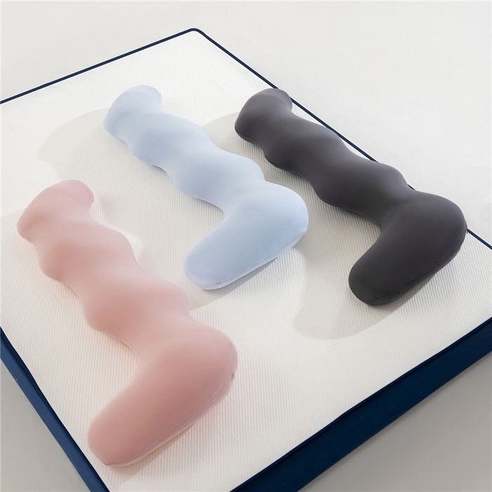 91家纺网 家纺一手货源 找家纺 昕科 2025秋冬升级德绒-海马记忆棉睡觉长抱枕头孕妇枕长条波浪抱枕芯 德绒海马灰-海马德绒替换单枕套