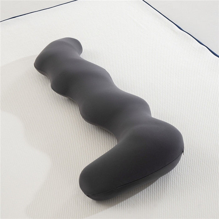 91家纺网 家纺一手货源 找家纺 昕科 2025秋冬升级德绒-海马记忆棉睡觉长抱枕头孕妇枕长条波浪抱枕芯 德绒海马蓝-海马德绒替换单枕套