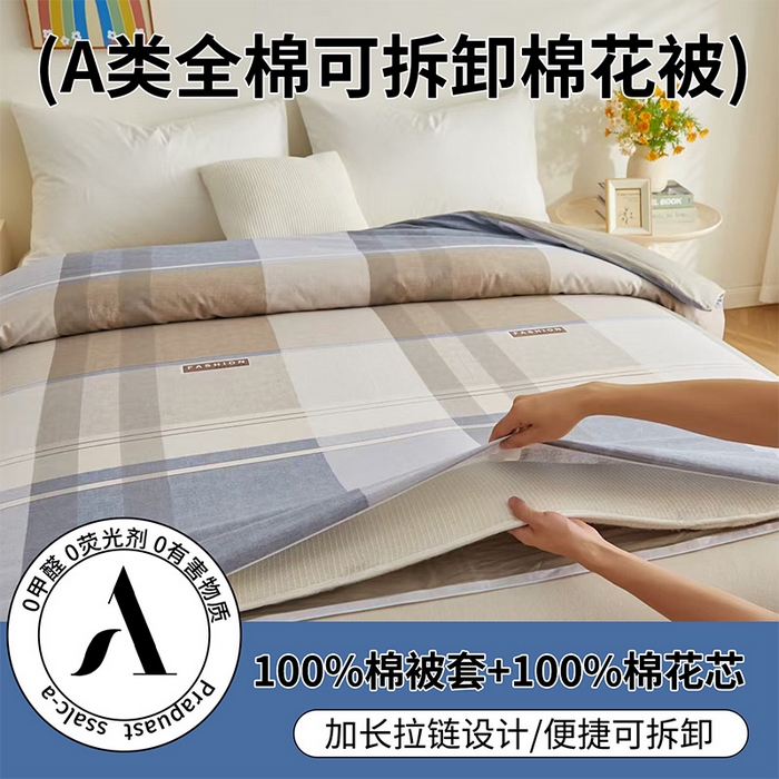 91家纺网 家纺一手货源 找家纺 （总）样样红被业 2025新款A类全棉柔暖纯棉可拆卸棉花被被子被芯