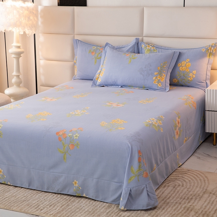 91家纺网 家纺一手货源 找家纺 幸嘉轩 2025新款全棉纯棉喷气加厚磨毛四件套-系列五 静享花开