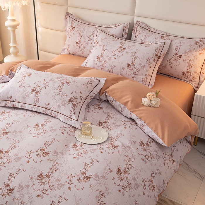 91家纺网 家纺一手货源 找家纺 幸嘉轩 2025新款全棉纯棉喷气加厚磨毛四件套-系列五 香榭花园