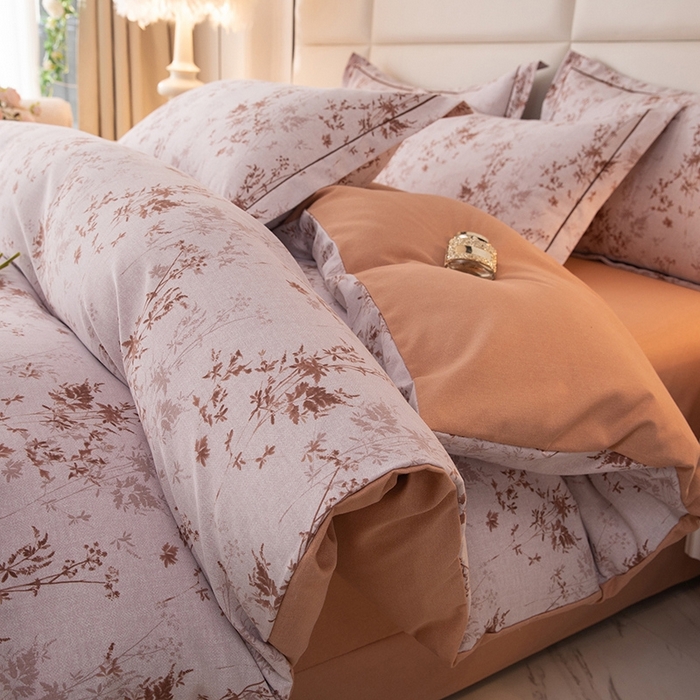 91家纺网 家纺一手货源 找家纺 幸嘉轩 2025新款全棉纯棉喷气加厚磨毛四件套-系列五 香榭花园