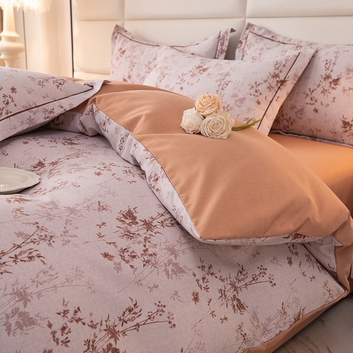 91家纺网 家纺一手货源 找家纺 幸嘉轩 2025新款全棉纯棉喷气加厚磨毛四件套-系列五 香榭花园