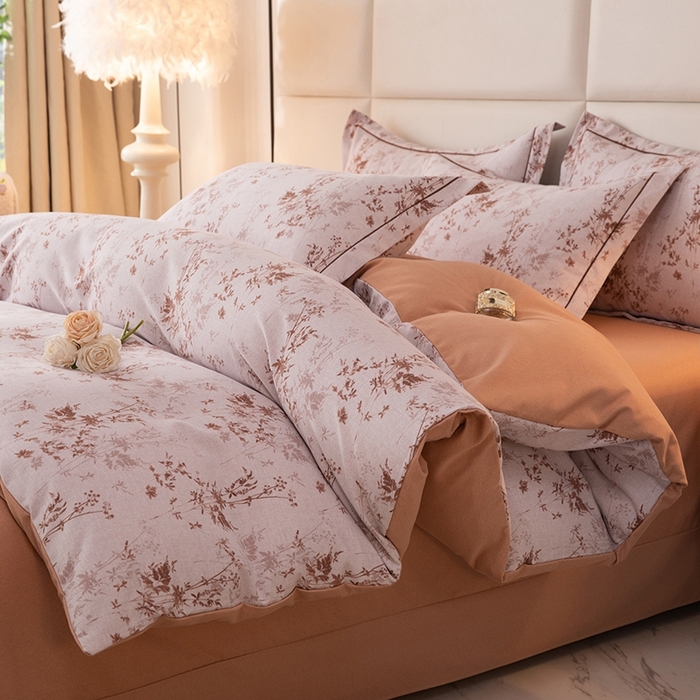 91家纺网 家纺一手货源 找家纺 幸嘉轩 2025新款全棉纯棉喷气加厚磨毛四件套-系列五 香榭花园