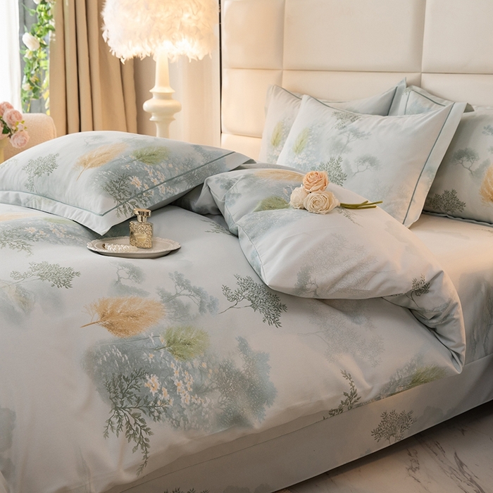 91家纺网 家纺一手货源 找家纺 幸嘉轩 2025新款全棉纯棉喷气加厚磨毛四件套-系列五 豆蔻年华