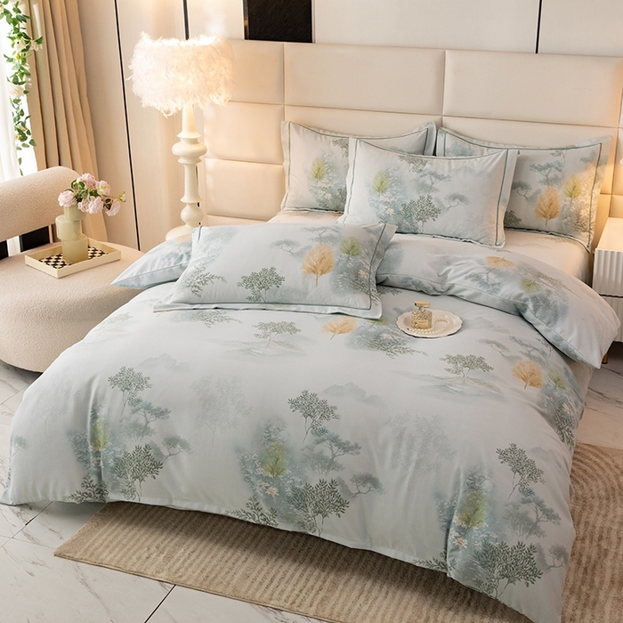 91家纺网 家纺一手货源 找家纺 幸嘉轩 2025新款全棉纯棉喷气加厚磨毛四件套-系列五 豆蔻年华