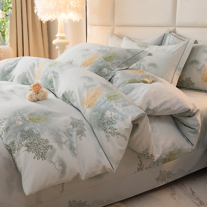 91家纺网 家纺一手货源 找家纺 幸嘉轩 2025新款全棉纯棉喷气加厚磨毛四件套-系列五 豆蔻年华