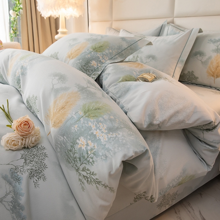 91家纺网 家纺一手货源 找家纺 幸嘉轩 2025新款全棉纯棉喷气加厚磨毛四件套-系列五 豆蔻年华