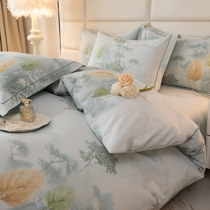 91家纺网 家纺一手货源 找家纺 幸嘉轩 2025新款全棉纯棉喷气加厚磨毛四件套-系列五 豆蔻年华