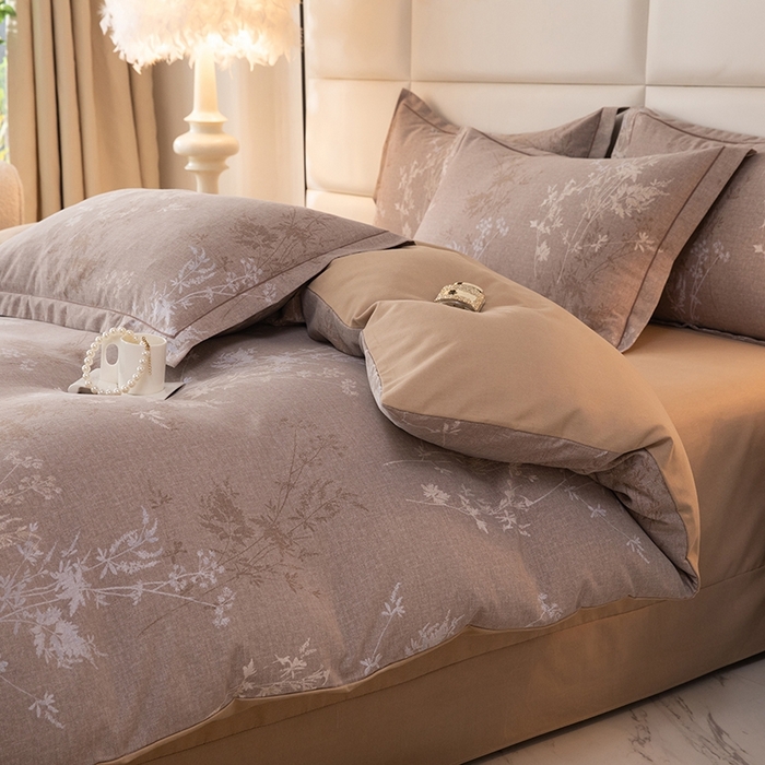 91家纺网 家纺一手货源 找家纺 幸嘉轩 2025新款全棉纯棉喷气加厚磨毛四件套-系列五 墨染芳华