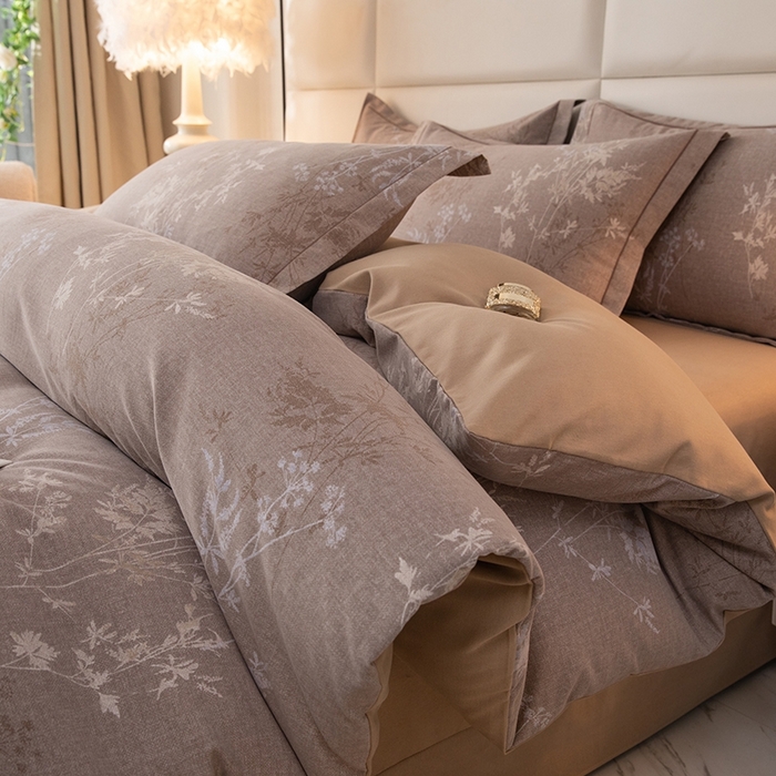 91家纺网 家纺一手货源 找家纺 幸嘉轩 2025新款全棉纯棉喷气加厚磨毛四件套-系列五 墨染芳华