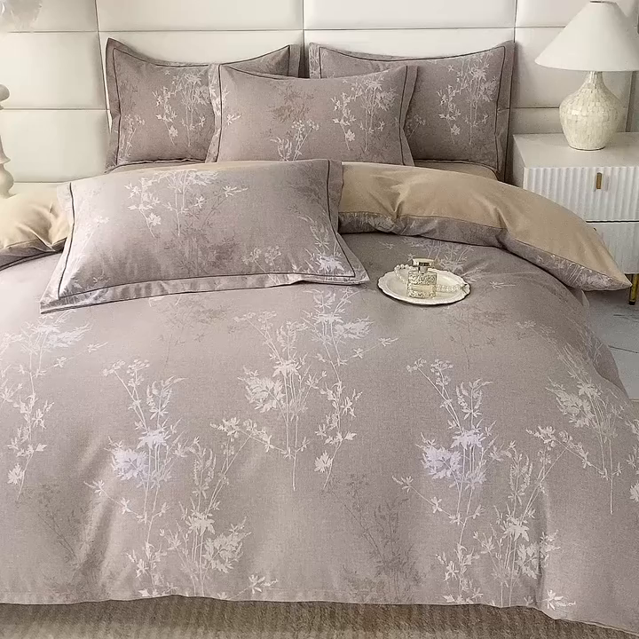 91家纺网 家纺一手货源 找家纺 幸嘉轩 2025新款全棉纯棉喷气加厚磨毛四件套-系列五 墨染芳华