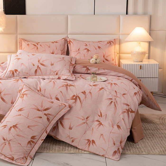 91家纺网 家纺一手货源 找家纺 幸嘉轩 2025新款全棉纯棉喷气加厚磨毛四件套-系列五 竹林深深