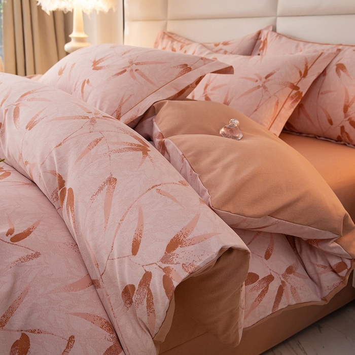 91家纺网 家纺一手货源 找家纺 幸嘉轩 2025新款全棉纯棉喷气加厚磨毛四件套-系列五 竹林深深