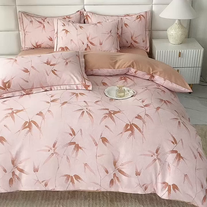 91家纺网 家纺一手货源 找家纺 幸嘉轩 2025新款全棉纯棉喷气加厚磨毛四件套-系列五 竹林深深