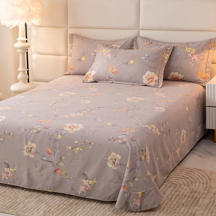 91家纺网 家纺一手货源 找家纺 幸嘉轩 2025新款全棉纯棉喷气加厚磨毛四件套-系列五 灿烂花季