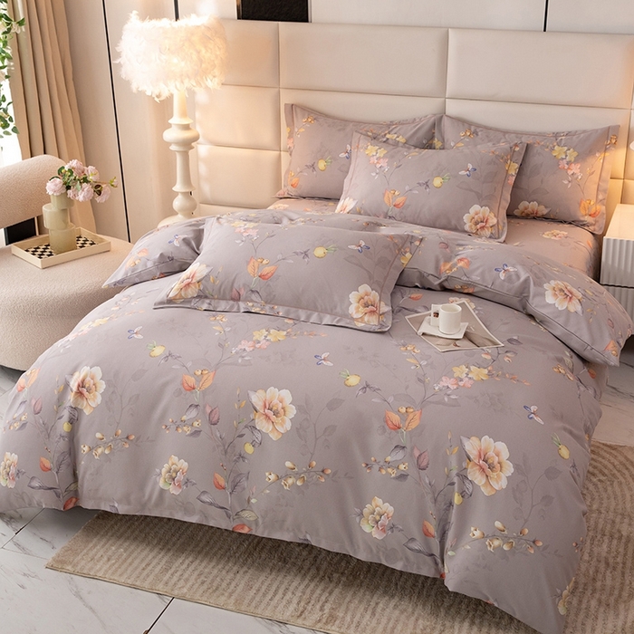 91家纺网 家纺一手货源 找家纺 幸嘉轩 2025新款全棉纯棉喷气加厚磨毛四件套-系列五 灿烂花季