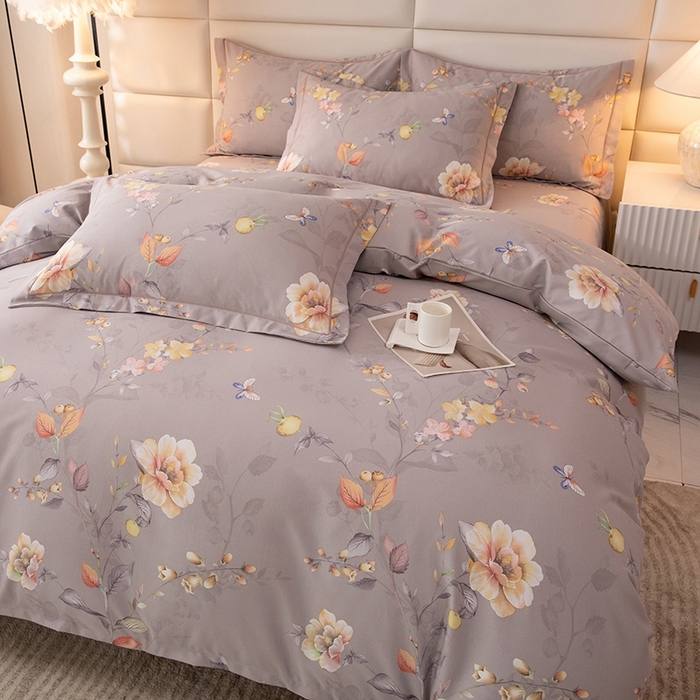 91家纺网 家纺一手货源 找家纺 幸嘉轩 2025新款全棉纯棉喷气加厚磨毛四件套-系列五 灿烂花季