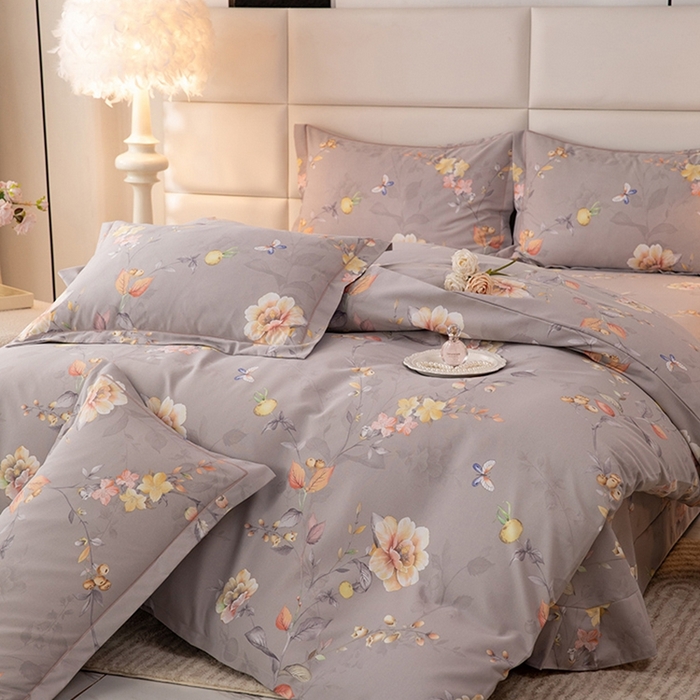 91家纺网 家纺一手货源 找家纺 幸嘉轩 2025新款全棉纯棉喷气加厚磨毛四件套-系列五 灿烂花季