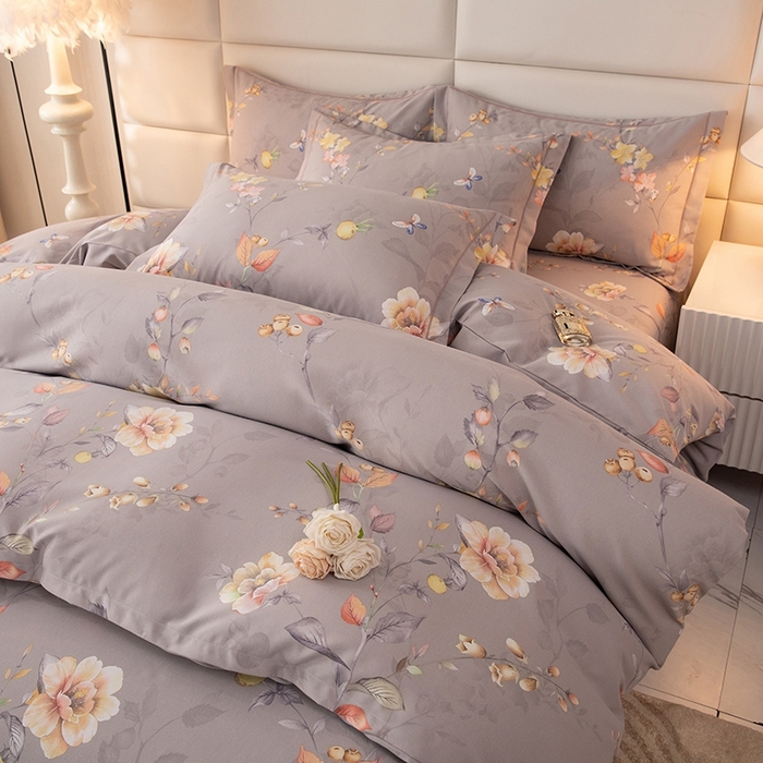 91家纺网 家纺一手货源 找家纺 幸嘉轩 2025新款全棉纯棉喷气加厚磨毛四件套-系列五 灿烂花季