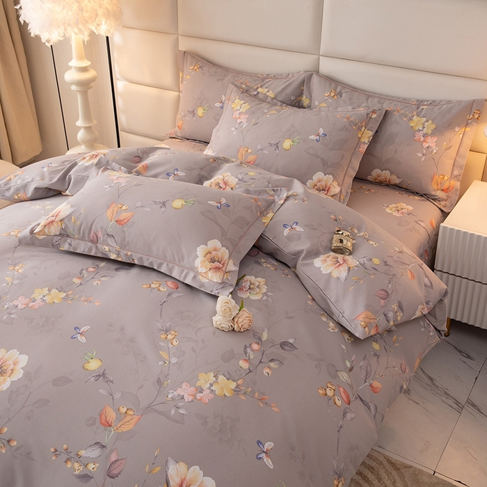 91家纺网 家纺一手货源 找家纺 幸嘉轩 2025新款全棉纯棉喷气加厚磨毛四件套-系列五 灿烂花季